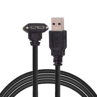 Cablecc 3m 90 Degree Right Angled Micro USB Screw Mount to USB 3.0 Data Cable for Point Grey Chameleon Camera