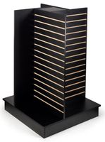 Displays2go Four-Sided Slatwall, Pinwheel Design - Black (SW4WEBK)