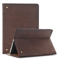 iPad Pro 9.7 Book Cover, Vacio Premium PU Leather Protective Case Luxury Book Style Folio Cover with Multi-Angle Viewing Stand And Card Slots for iPad Pro 9.7-Dark Brown