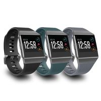 AIUNIT Compatible Ionic Bands for Men Women Teens Kids Large with Smoke Gray Buckle, Replacement Strap Sport Accessory Wristband for Ionic Smart Watch Black Blue-Gray Gray