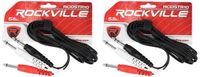 2 Rockville RCDSTR10B 10' 1/4" TRS to Dual Mono 1/4" TS Y-Cable 100% Copper