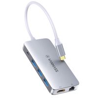 VANMASS USB C Hub, 9-in-1 USB C Adapter with 4K HDMI, 4 USB 3.0 Ports, 1Gbps Ethernet, SD/Micro SD Card Reader, 90W PD for MacBook Pro/Air, Dell, Chromebook and More Type C Laptops