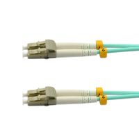 CableJoy LC-LC 10GB 50/125 OM3 Duplex Multimode PVC Fiber Optic Cable, Aqua (3 Meter)