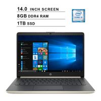 2019 HP Premium 14 Inch Laptop (Intel Core i3-7100U, Dual Cores, 8GB DDR4 RAM, 1TB SSD, WiFi, Bluetooth, HDMI, Windows 10 Home) (Ash Silver)