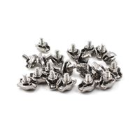 M2 304 Stainless Steel Bearing Simplex Single Bolt Wire Rope Clip Cable Clamps for 1/16" Diameter Wire Cable(20PCS)