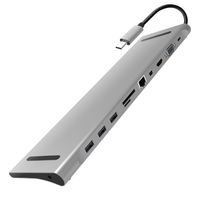 Cacoy USB C Hub Laptop Docking Station 11 in 1 Multi-Port USB Dock Dual 4K Display Type C Adapter for iMac Pro, Chromebook, MacBook Pro 2019, 2018, 2017 (4K HDMI, Mini DP, VGA, 3 USB 3.0, PD2.0)