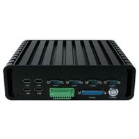 Fanless Industrial PC Rugged Computer IPC Mini PC Windows 10 Pro/Linux with Intel Core I3 4000M 6 COM Dual LAN V Pro Support 4 Display 2 DP 1 HD 1 VGA 4G RAM 64G SSD Partaker I21
