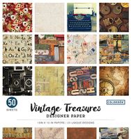 Colorbok Designer Paper Pad, 12" x 12", Vintage Treasures