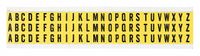 Brady 34138,  34 Series Consecutive Letters: 3410-A-Z, 1/2" Height x 11/32" Width, Black on Yellow, Legend "A Thru Z"  (1 per Order)