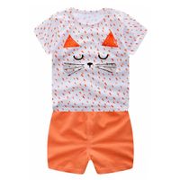 Hot!Baby Clothes Set Todaies❤2pcs Newborn Infant Baby Boys Girls Cartoon Whale Tops Shirt+Pants Outfits Set (12-18M, Orange 1)