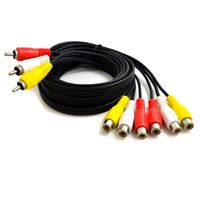 BronaGrand 3 RCA Male Jack to 6 RCA Female Plug Splitter Audio Video Av Adapter Cable (3FT)