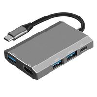 USB C Hub, 5 in 1 USB C Adapter with USB C to HDMI Adapter, 3 USB to USB 3.0 Ports, Type C PD Charging Compatible MacBook/Pro/Air (2018), ChromeBook, XPS, Galaxy S9/S8 and More (Space Gray)