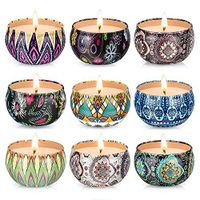 Set of 9 Small Scented Candles Soy Wax Aromatherapy Candles 2.5 OZ Portable Tin Candles with Lid, Relaxation Gifts Basket for Mother, Women, Friends and Coworkers
