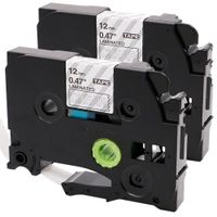 Oozmas Replace TZe-135 TZ135 Compatible with Brother P-Touch White on Clear Label Tape 1/2 Inch 26.2 Feet 2 Pack