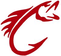hBARSCI Fish Hook Vinyl Decal - 5 Inches - for Cars, Trucks, Windows, Laptops, Tablets, Outdoor-Grade 2.5mil Thick Vinyl - Red