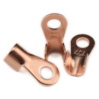 DZS Elec 10pcs OT-40A Crimp Terminal Lugs Open-End Red Copper Thickened A Grade Ring Tongue Copper Passing Through Lug AWG 12-8 Battery Cable Connector