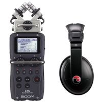 Zoom H5 Four-Track Portable Recorder w/ Resident Audio R100 Headphones - Bundle
