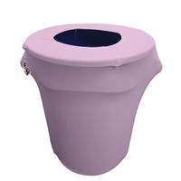 LA Linen Stretch Spandex Trash Can Cover 32-Gallon Round, Lilac