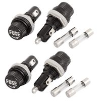 uxcell a15071500ux0372 Screw Cap Panel Mounted Fuse Holder Socket w Fuses 5x20mm 4pcs (Pack of 4)