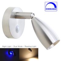12V Reading Lamp RV Boat LED Bedside Lamp Camper Trailer Motorhome Interior Lighting Spotlight, Machined Aluminum Brushed Nickel