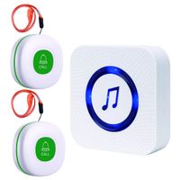SanJie Caregiver Pager Wireless SOS Call Button Nursing Calling System for Elderly/Patient/Disabled at Home with 1 Receiver & 2 Waterproof Transmitters