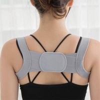 BEATMS Back Brace Posture Corrector, for Men and Women Hunchback Adjustable Posture Correction - Upper Back Brace Invisible Under Clothes,Gray,XL