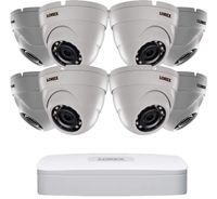 Lorex Super HD Indoor/Outdoor Home Security System, 4K N841A NVR, 2K 5MP E581CD IP Dome White Camera, Color Night Vision, Smart Motion Detection and Voice Control- 8 Dome Camera w/ 8 Ch 2TB NVR