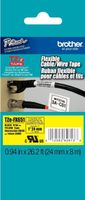 2/Pack Genuine Brother 1" (24mm) Black on Yellow Flexible Cable and Wire TZe P-touch Tapes for Brother PT-2400, PT2400 Label Maker