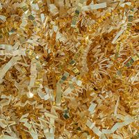Crinkle Cut Paper Shred Filler (1 LB) for Gift Wrapping & Basket Filling - Vanilla & Gold | MagicWater Supply