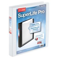 Cardinal SuperLife Pro Easy Open ClearVue Locking Slant-D Ring Binder, 1-Inch, White (54652)