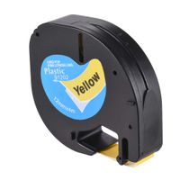 Docoolder Labeling Tape, 91201 Plastic Self-Adhesive Refills Black Print Dymo Labels on 1/2 Inch 13 Feet 12mm 4m for DYMO LT-100H Label Maker, 1 Roll