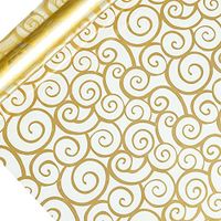 Gold Swirl Printed Cellophane 30" X 100'