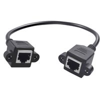 1 Piece Screw Panel Mount Ethernet Extension Cable LAN Female to Female Network Cable Extender RJ45M Cat6e Extension Patch Cable with 4 Pieces Screws for Switch, Modem, Router - 30cm