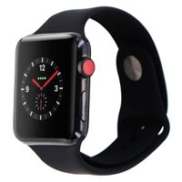 Apple Watch Series 3 38 mm Sp Black Stnl Blk Sport Band (GPS + Cellular) (Renewed)