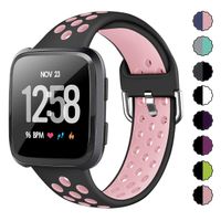 XIMU Sport Bands Compatible with Fitbit Versa/Versa 2 / Versa Lite, Soft Silicone Waterproof Breathable Sport Watch Strap Replacement Wristband Accessories Women Man for Versa Smart Watch