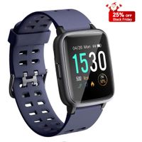 ANGGO Upgraded Fitness Tracker Watch HR, Smart Watches Activity Trackers IP68 Waterproof with Heart Rate Monitor Step Pedometer Calorie Counter for Men Women Kids (Blue)