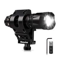 Keenstone Tactical Flashlight Rail Mount Set, Picatinny Rail Flashlight Mount with 5 Modes 400LM LED Tactical Flashlight for Outdoor Hunting Hiking