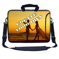 Meffort Inc Customized Design 14 Inch Laptop Bag with Side Pocket, Personalized with Your Artwork for 13.5" - 14" Chromebook Ultrabook - Custom