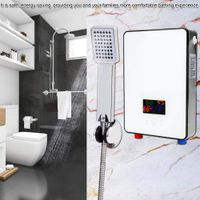ASHATA Electric Water Heater Tankless, 6.5kW Instant Hot Water Heater Electric with Backlit LCD Display Comes with Shower Head Outlet Pipe
