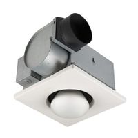 Broan-Nutone  162  Bulb Heater and Fan, Energy-Saving Bulb Infrared Type IC Ceiling Heater, White, 250-Watt, 4.0 Sones, 70 CFM