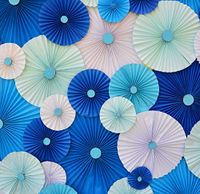 OFILA Pinwheel Rosettes Backdrop 8x8ft Party Background Interior Decoration Girls Birthday Photos Bridal Shower Party Photos Wedding Bride Portraits Newborn Baby Kids Toddlers Shooting Studio Props