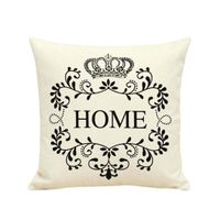 Pillow Case,Bokeley Flax Square Home Letter Print Decorative Throw Pillow Case Bed Home Decor Car Sofa Waist Cushion Cover (White)