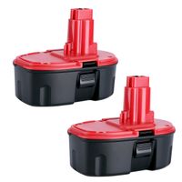 Biswaye 2Pack DC9096 18V Replacement Battery for Dewalt 18-Volt Cordless Power Tools Battery Pack DE9096 DE9098 DW9095 DW9096 DW9098 DE9503 DC9099 DC9098 DE9039 DE9095, Ni-CD