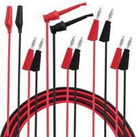 Micsoa Multimeter Leads, Electrical Test Lead Kit - Banana to Alligator Clips, Banana to Banana Plugs, Banana to Plounger Mini Hooks Multimeter Leads Set（3 Pair）