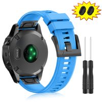 ZEROFIRE Bands for Garmin Fenix 5 and Fenix 5 Plus Watch Strap Replacement Silicone Band Compatible with Forerunner 935, 945, Approach S60, Quatix 5 Smartwatch, Including Anti-dust Plug - Sky Blue