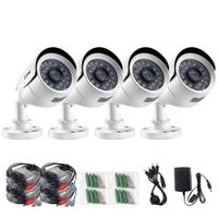ZOSI 4 Pack HD-TVI 1280TVL 720p Security Camera Outdoor Indoor Home, Weatherproof HD Surveillance CCTV Bullet Camera Long Night Vision View Angle