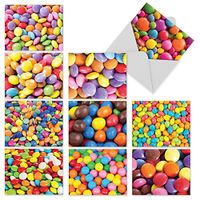 The Best Card Company - 10 Blank Food Note Cards Boxed (4 x 5.12 Inch) - All Occasion Assortment, Bulk Set - Candy Man M2000