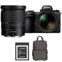 Nikon Z6 24.5MP FX-Format 4K Mirrorless Camera with NIKKOR Z 24-70mm f/4 S Lens Bundle with Sony 120GB Memory Card, Photo and Video Backpack for Mirrorless and DSLR Cameras and Drones