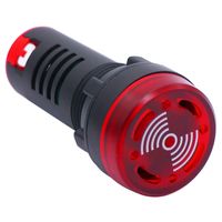 TWTADE/AC DC 12V 22mm Red LED Flash Alarm Indicator Light Lamp with Buzzer Alarm (Quality Assurance for 3 Years) AD16-22SM