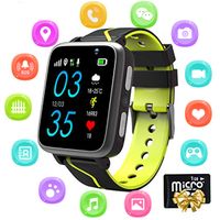 Kids Smartwatch Phone for Boys Girls - Bluetooth Smartwatch with MP3 Music Player FM Remote Camera SOS Call Flashlight LBS Tracker Sports, Smartwatch Touchscreen[1GB Micro SD Included] (G612-Black)